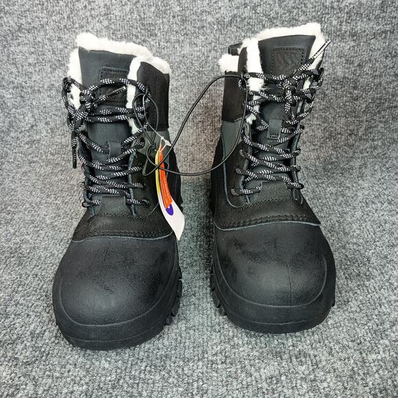 Winter Snow Boots Women Size 6 Black Thermolite Faux Fur Target Ryan - Picture 2 of 9